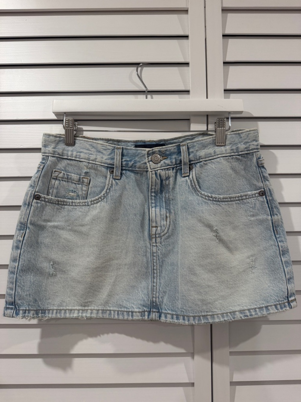 Aeropostale Light Blue Denim Mini Skirt
